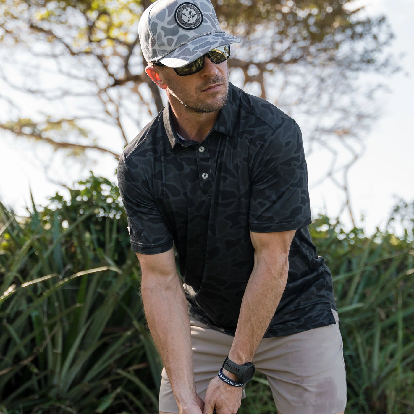 Burlebo Black Camo Performance Polo - Southern Soule Designs