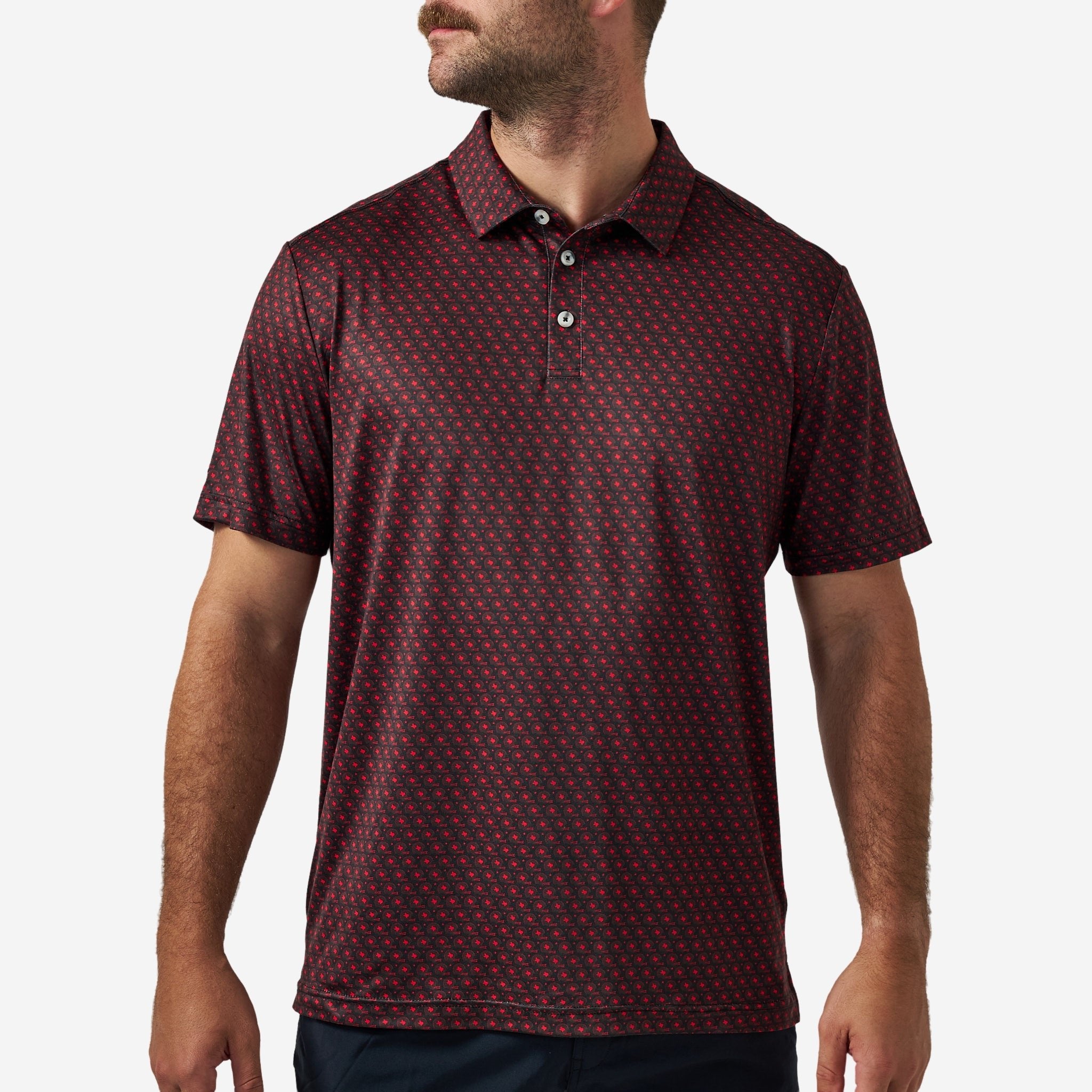 Burlebo Black/Red Vintage Helmets Performance Polo - Southern Soule Designs