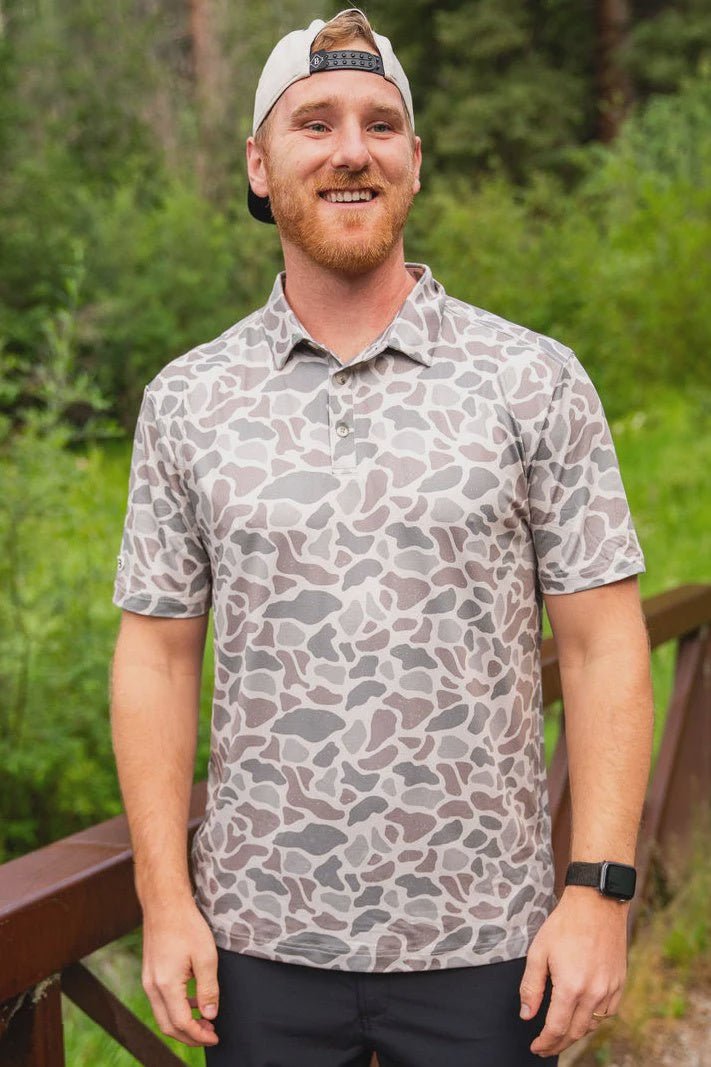 Burlebo Classic Deer Camo Performance Polo - Southern Soule Designs