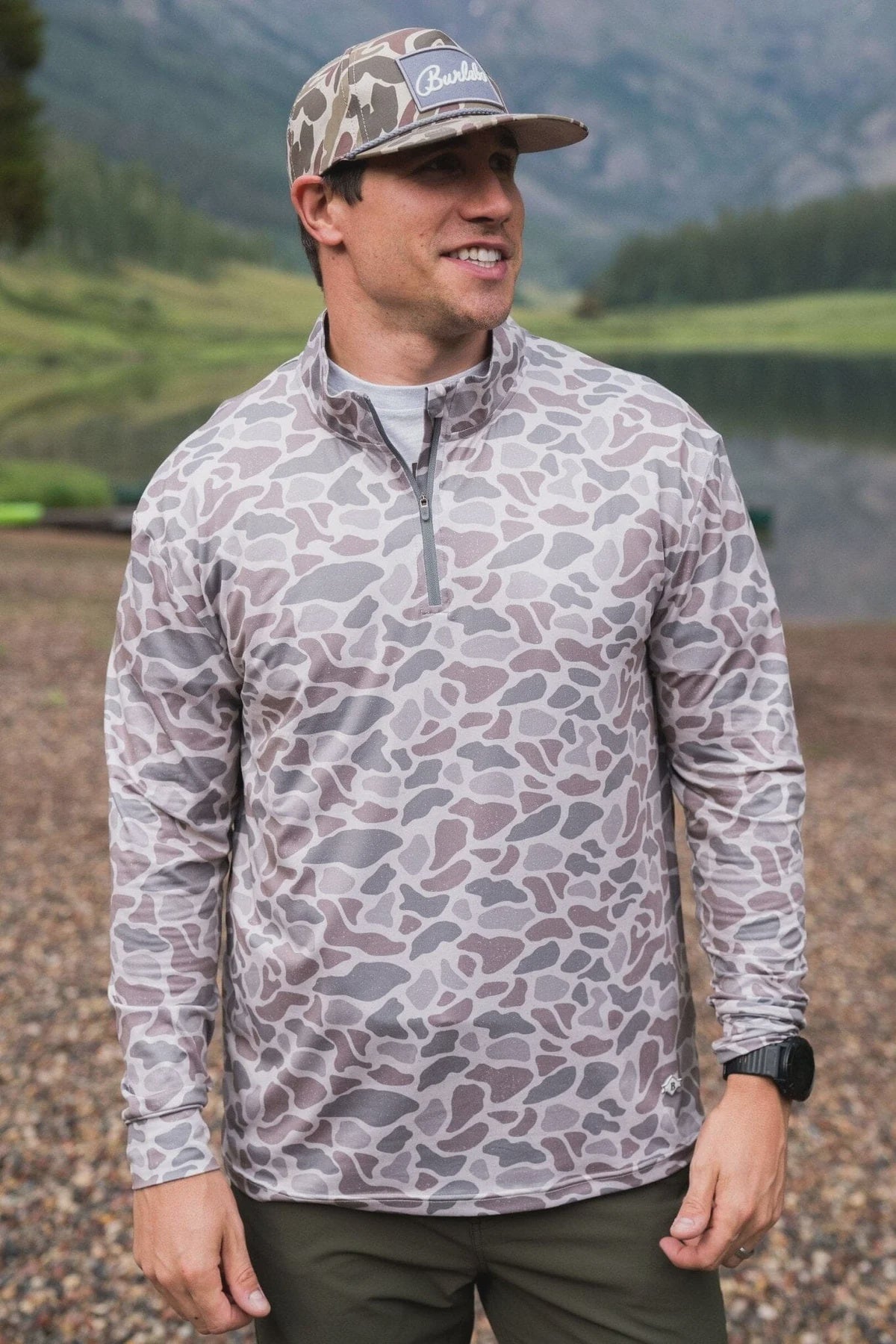 Burlebo Classic Deer Camo Performance Quarter Zip - Southern Soule Designs