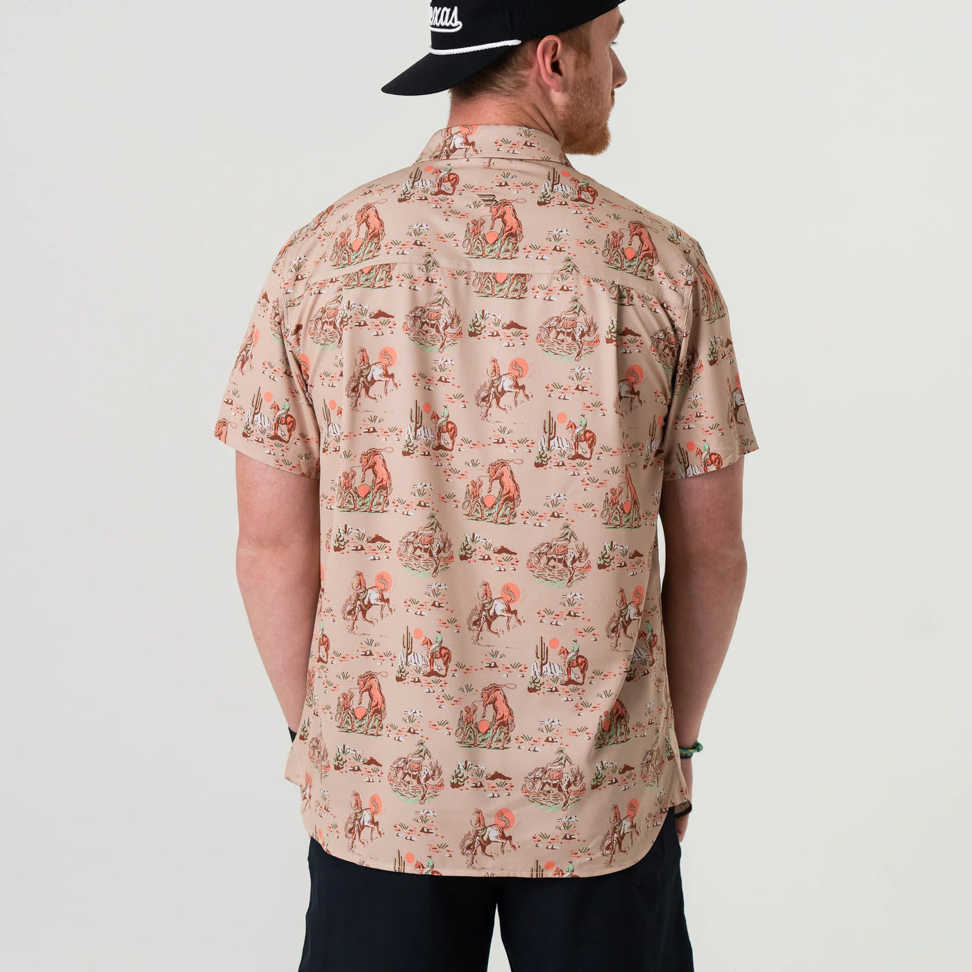 Burlebo Cowboy Up Khaki Perf Button Up - Southern Soule Designs
