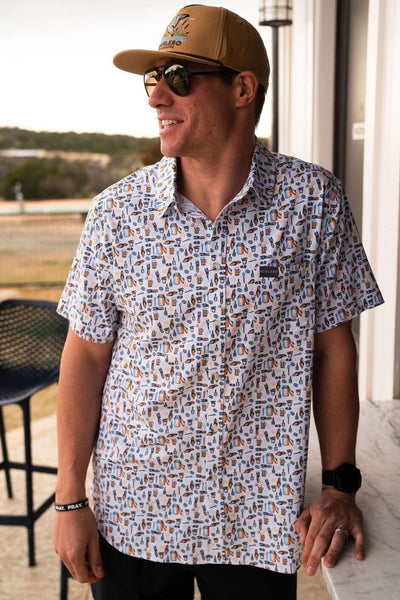 Burlebo Crawfish Boil Perf Button Up - Southern Soule Designs