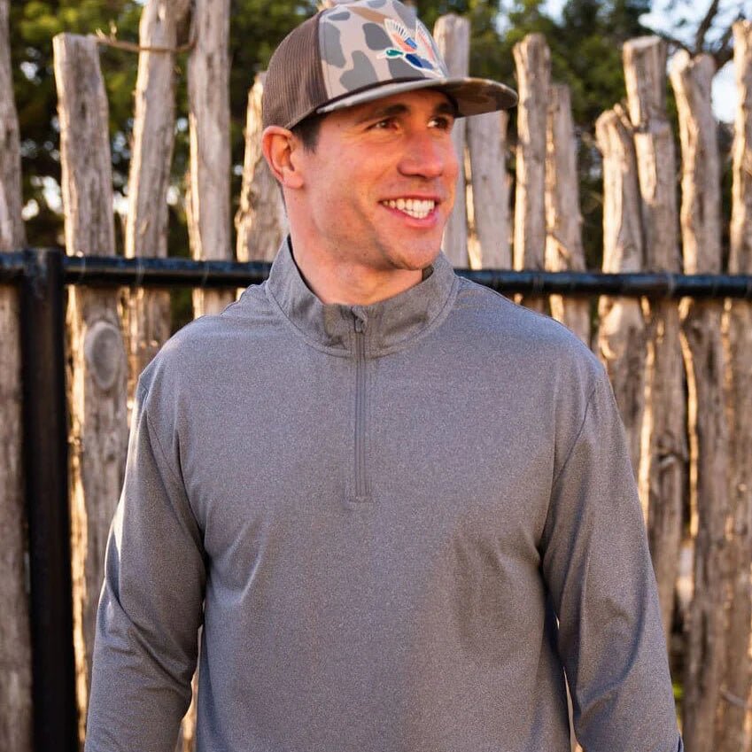 Burlebo Dark Heather Grey Performance Quarter Zip - Southern Soule Designs