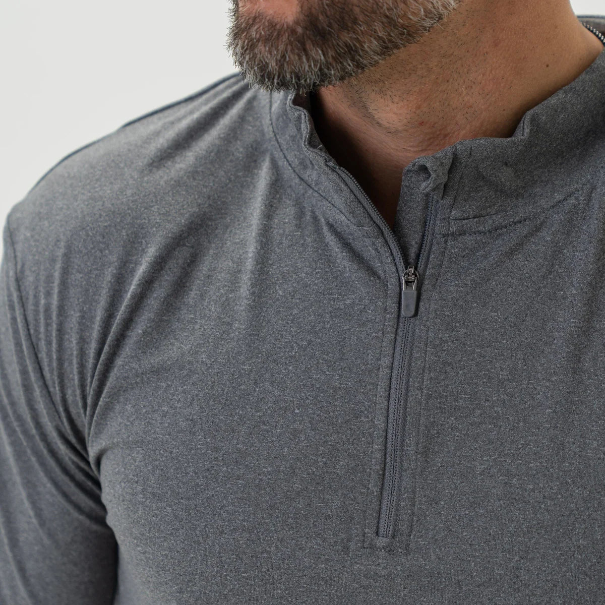 Burlebo Dark Heather Grey Performance Quarter Zip - Southern Soule Designs