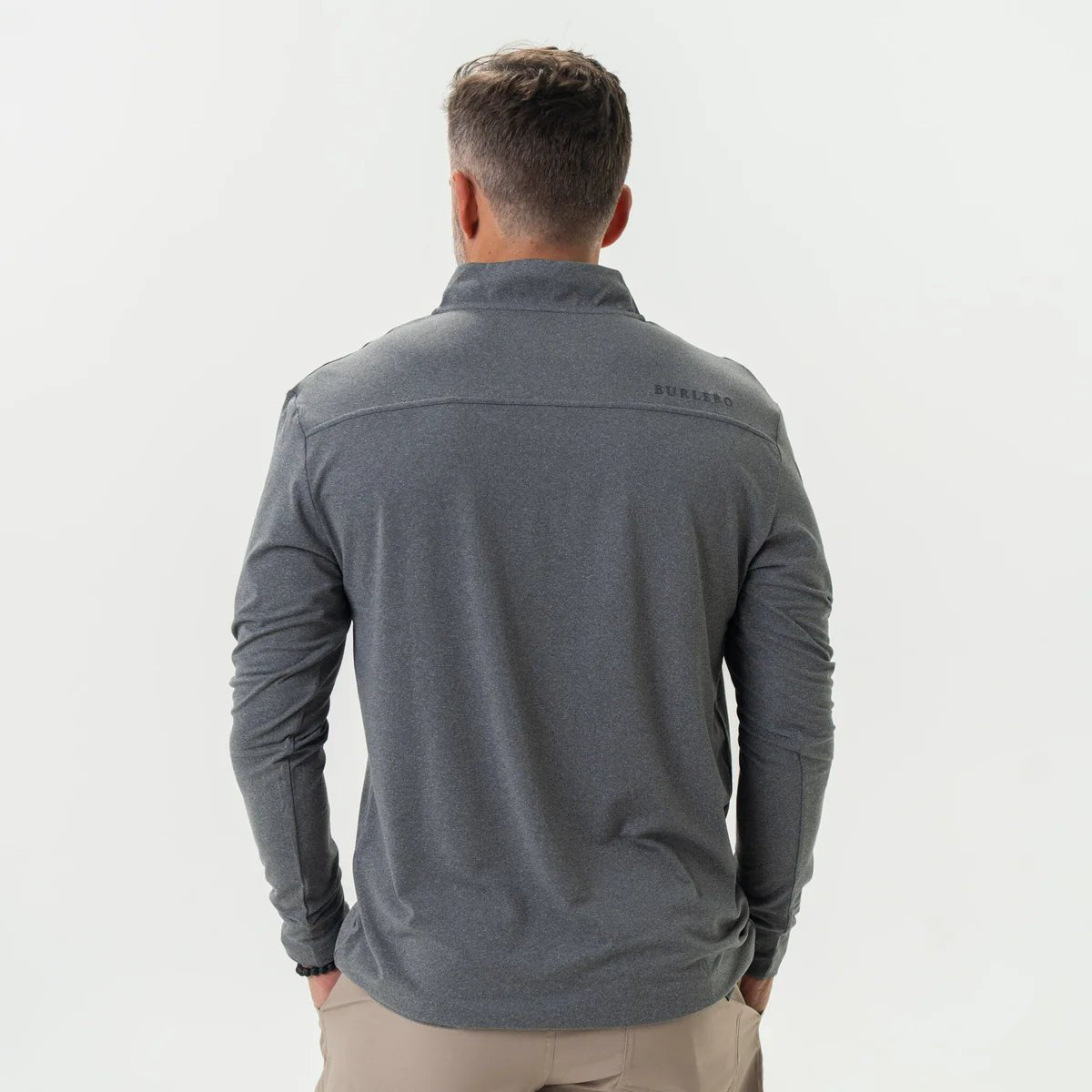 Burlebo Dark Heather Grey Performance Quarter Zip - Southern Soule Designs