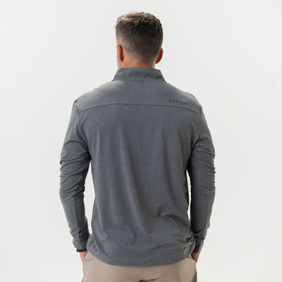 Burlebo Dark Heather Grey Performance Quarter Zip - Southern Soule Designs