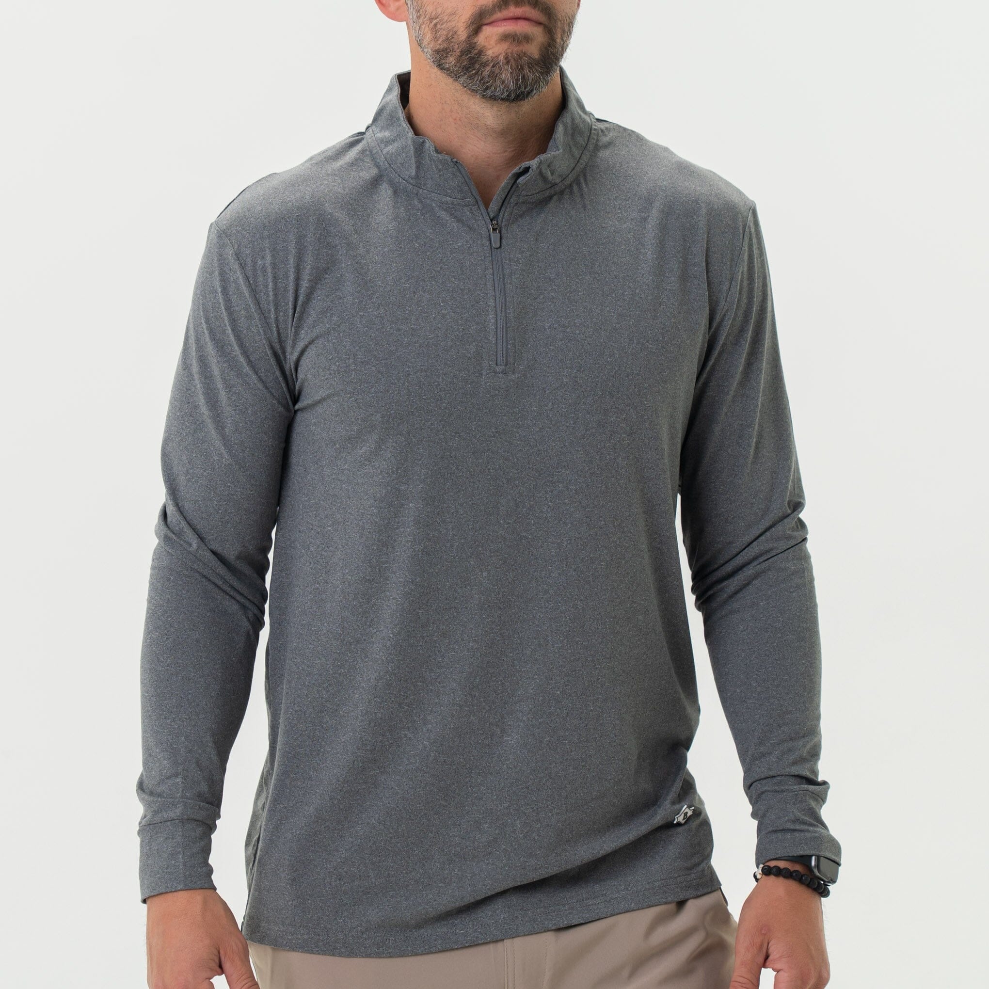 Burlebo Dark Heather Grey Performance Quarter Zip - Southern Soule Designs
