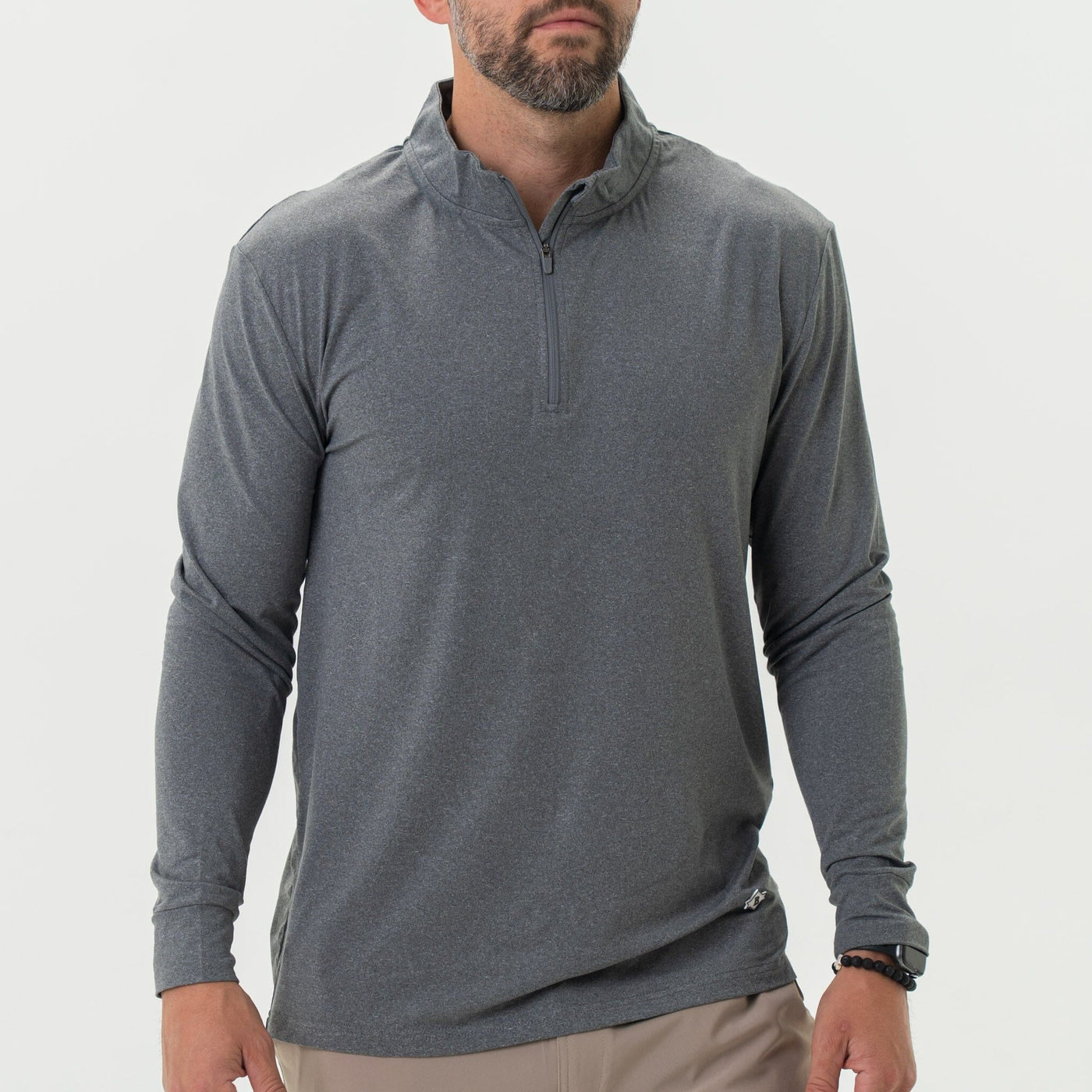 Burlebo Dark Heather Grey Performance Quarter Zip - Southern Soule Designs