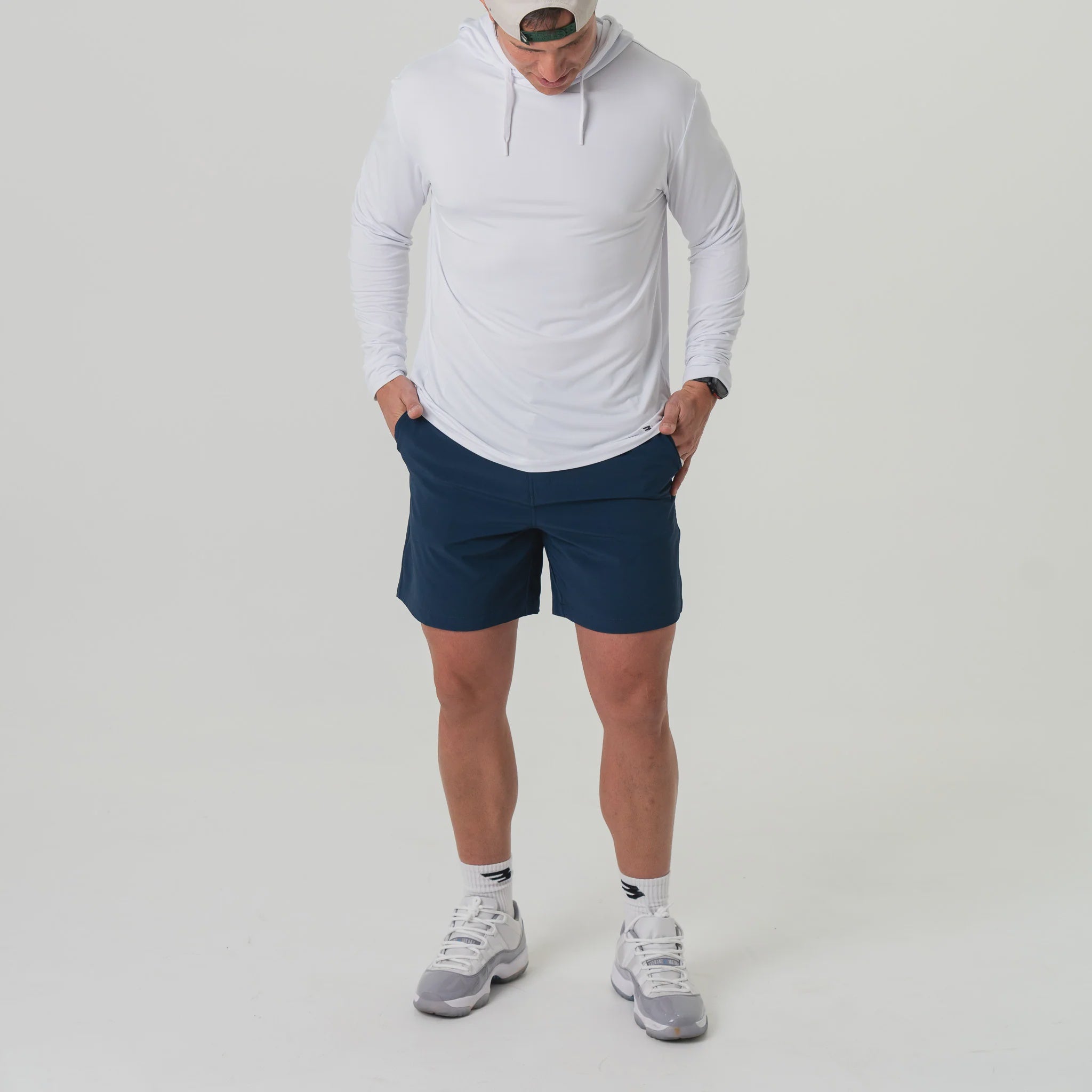 Burlebo Everyday Shorts Deep Water Navy - Mayan Pocket - Southern Soule Designs