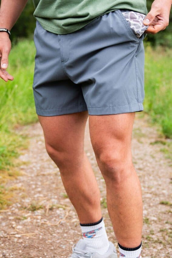Burlebo Everyday Shorts River Rock Grey - Southern Soule Designs