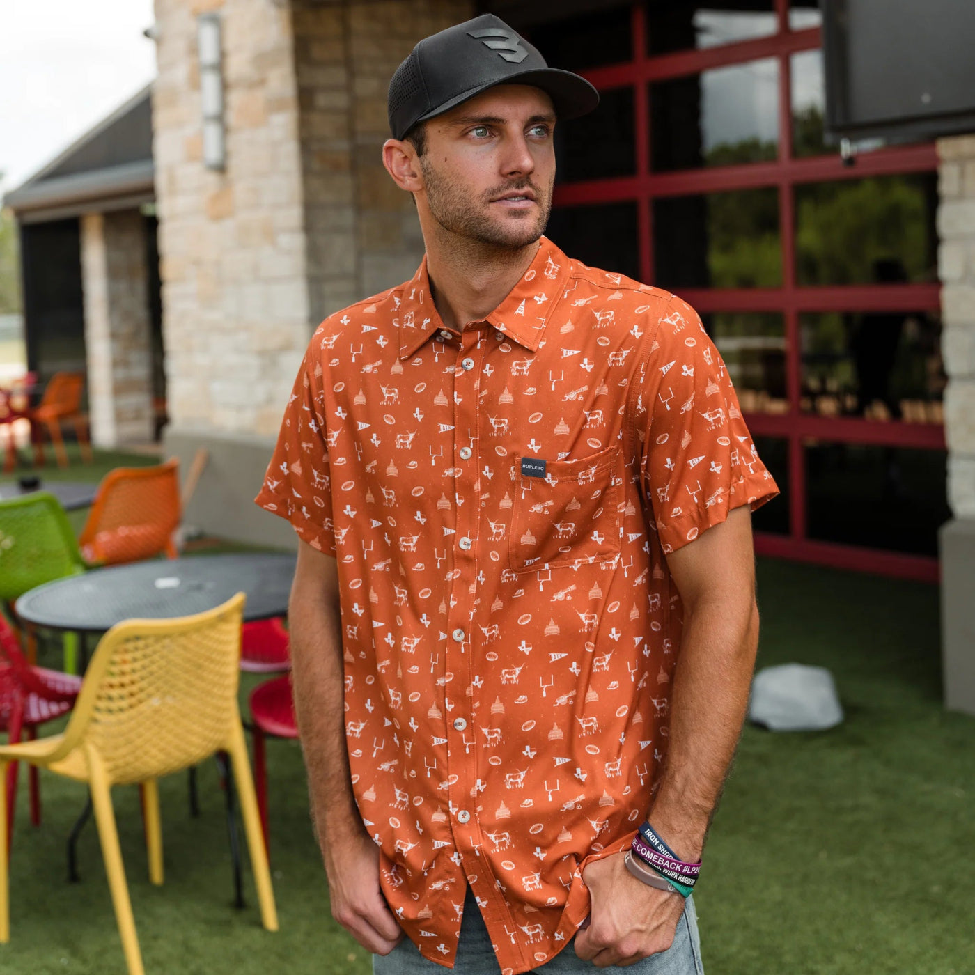 Burlebo Gameday in Austin Performance Button Up - Southern Soule Designs