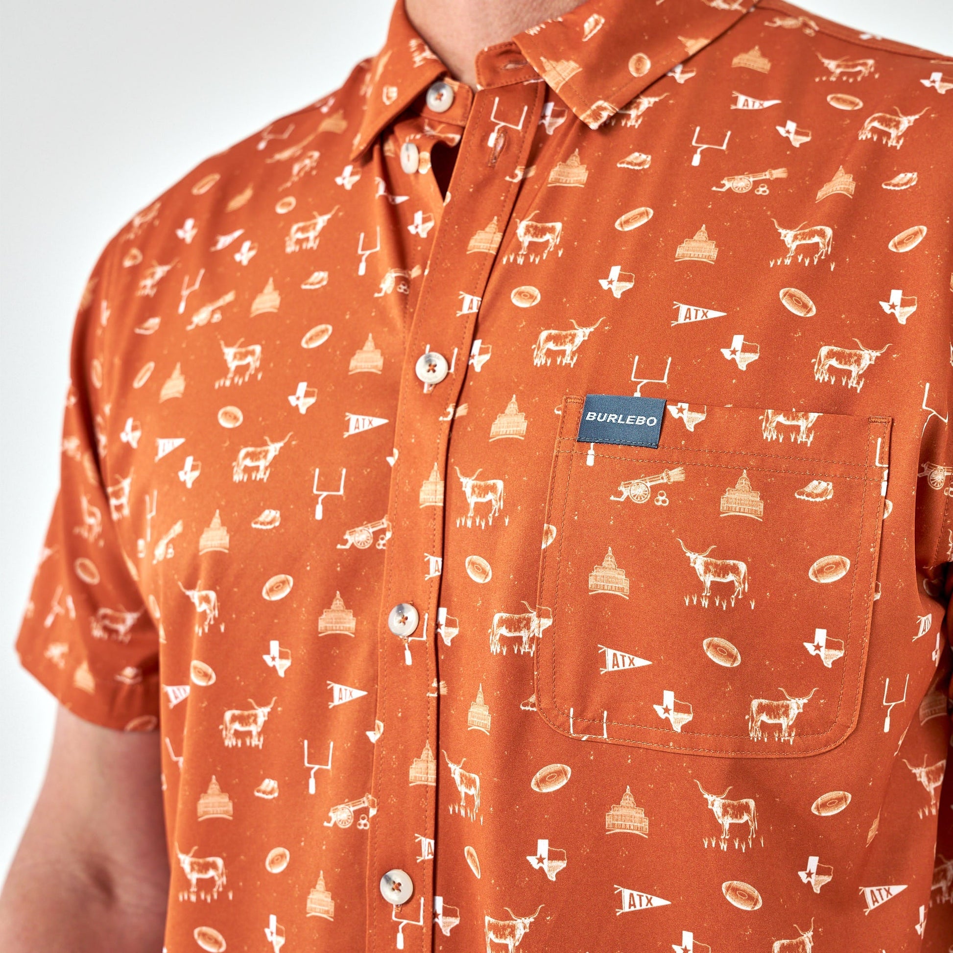 Burlebo Gameday in Austin Performance Button Up - Southern Soule Designs