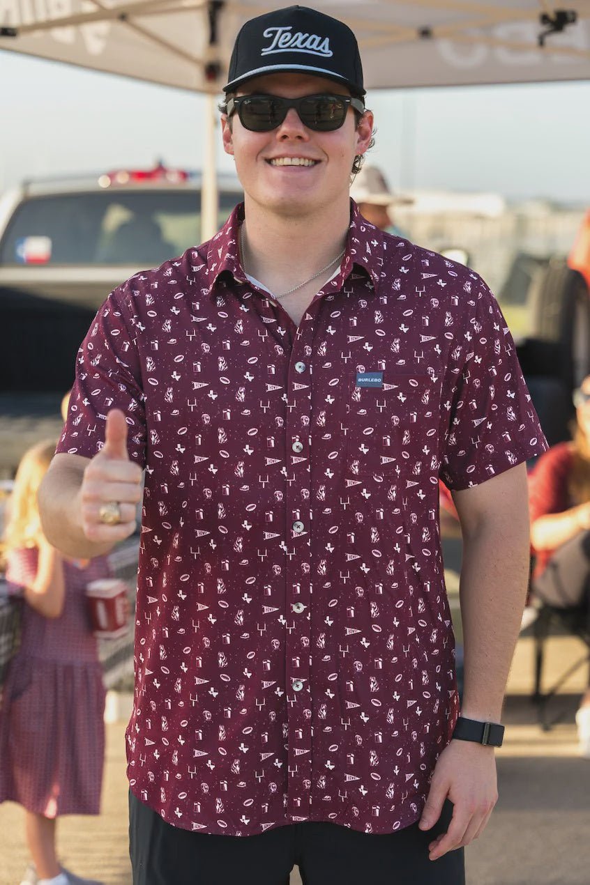 Burlebo Gameday in College Station Performance Button Up - Southern Soule Designs