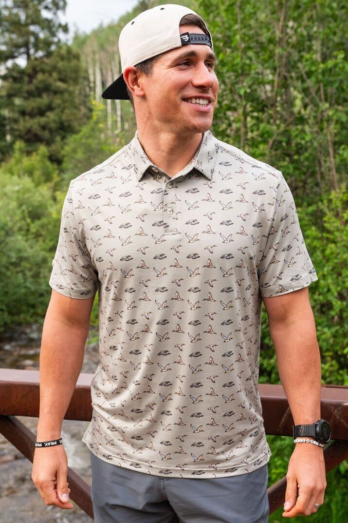 Burlebo Green Flying Ducks Performance Polo - Southern Soule Designs