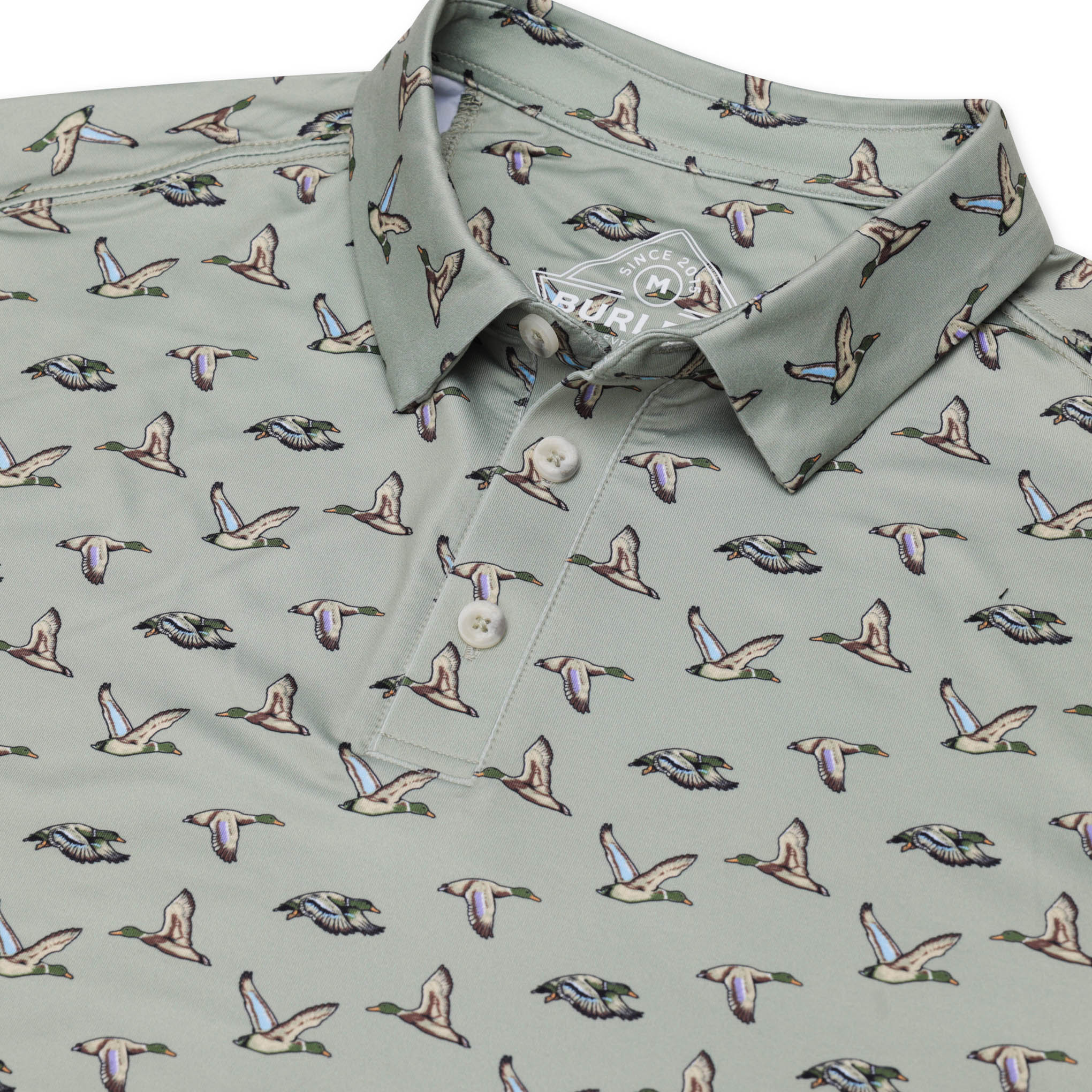 Burlebo Green Flying Ducks Performance Polo - Southern Soule Designs