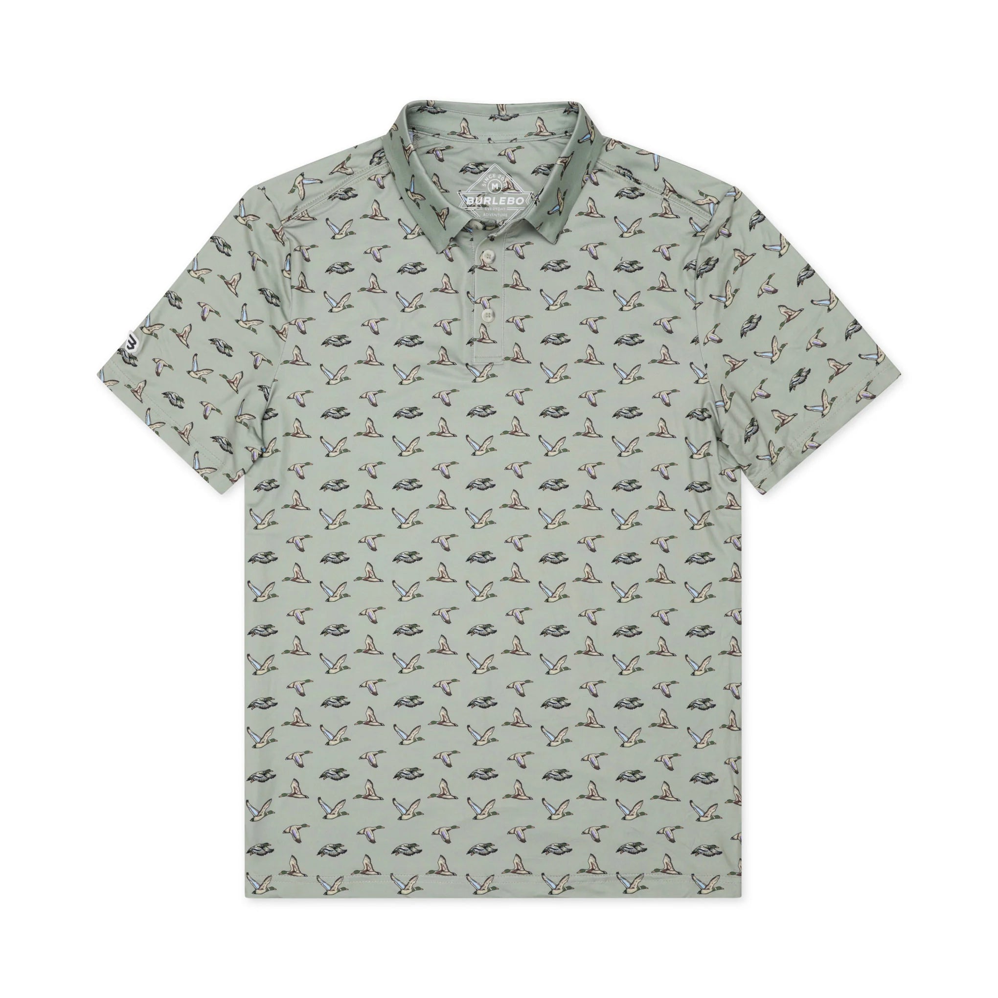 Burlebo Green Flying Ducks Performance Polo - Southern Soule Designs