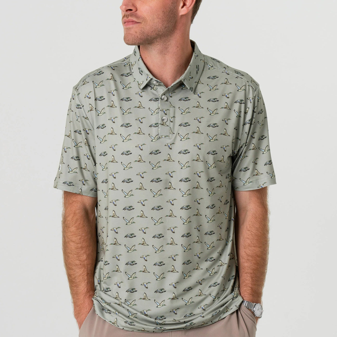 Burlebo Green Flying Ducks Performance Polo - Southern Soule Designs