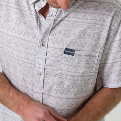Burlebo Grey Aztec Performance Button Up - Southern Soule Designs