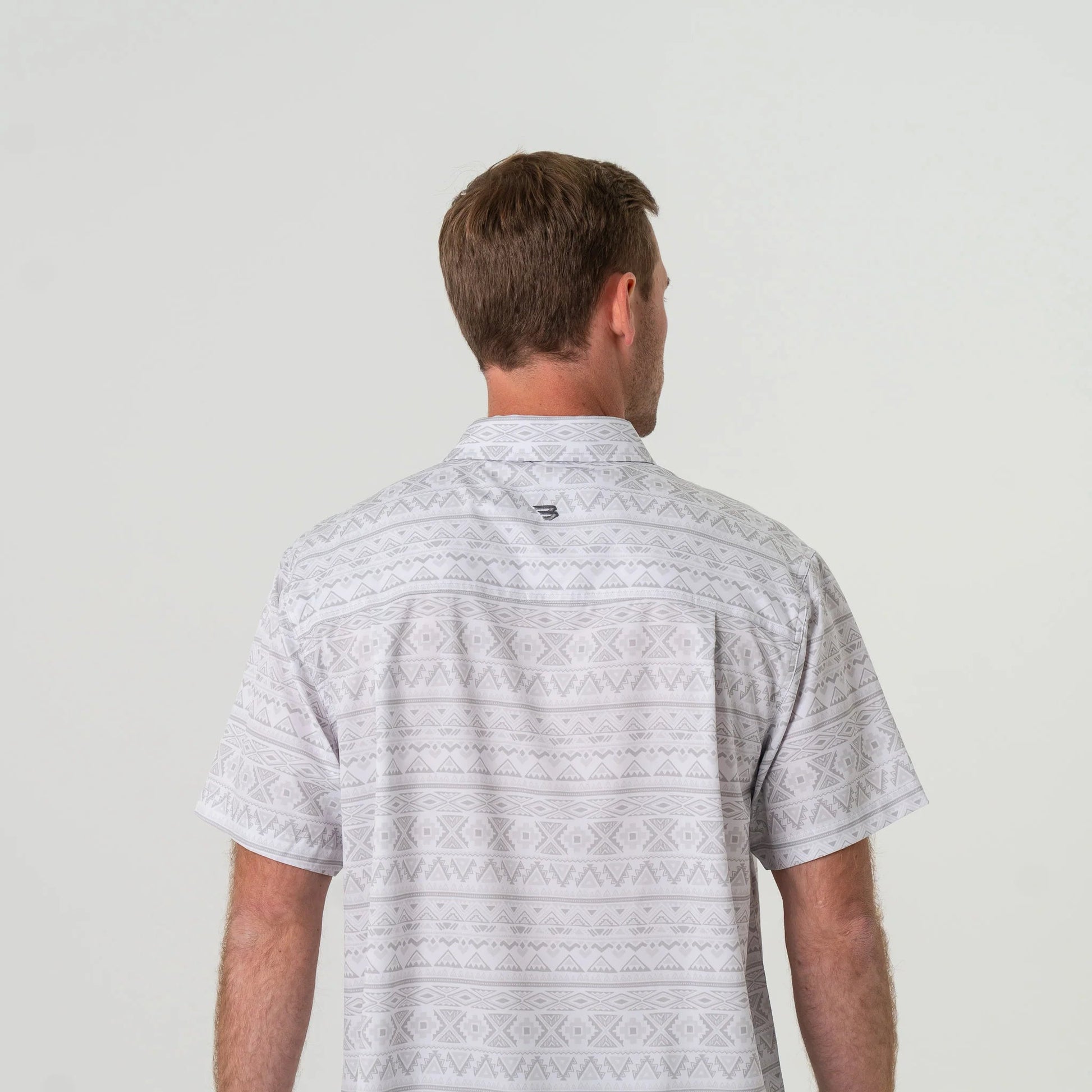 Burlebo Grey Aztec Performance Button Up - Southern Soule Designs