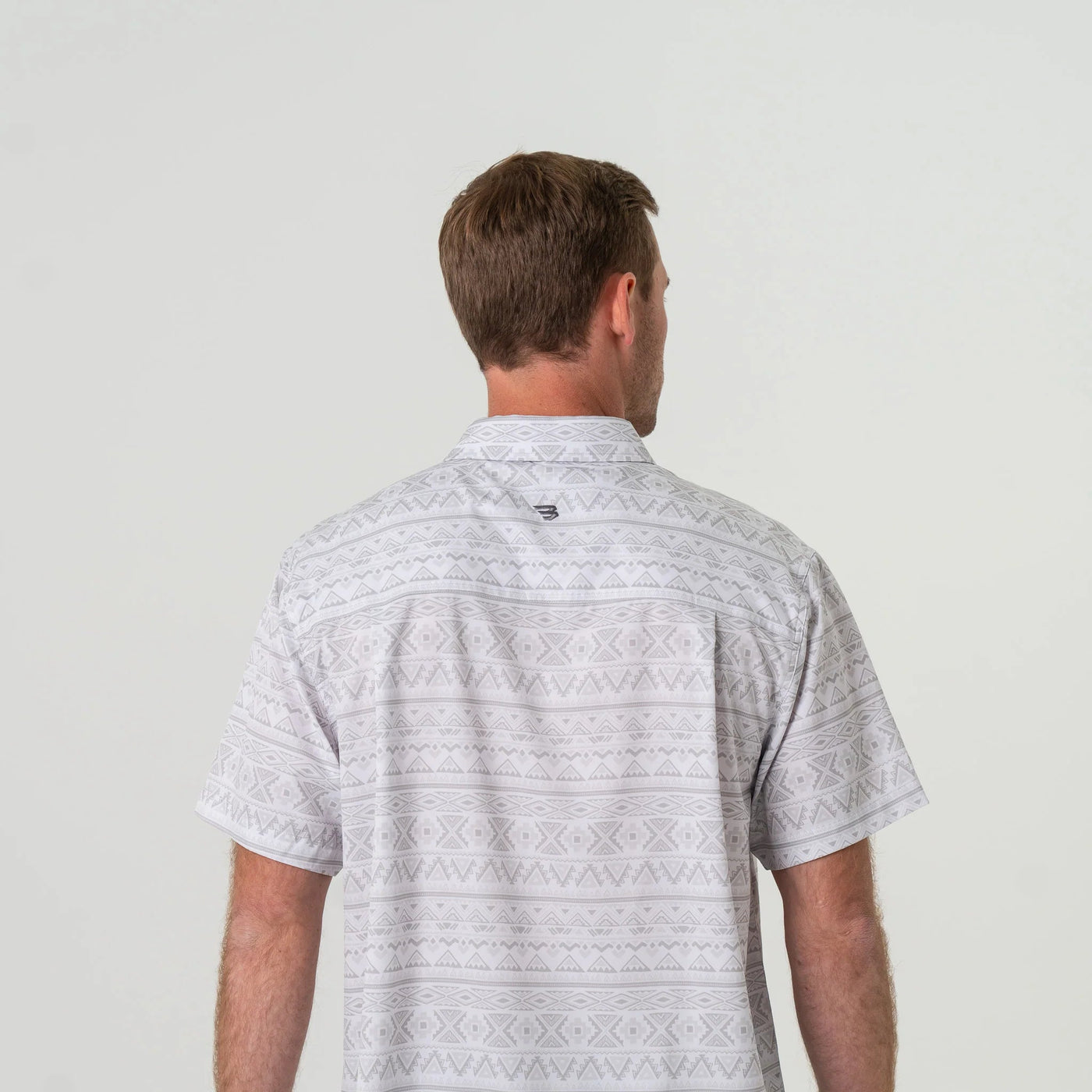 Burlebo Grey Aztec Performance Button Up - Southern Soule Designs