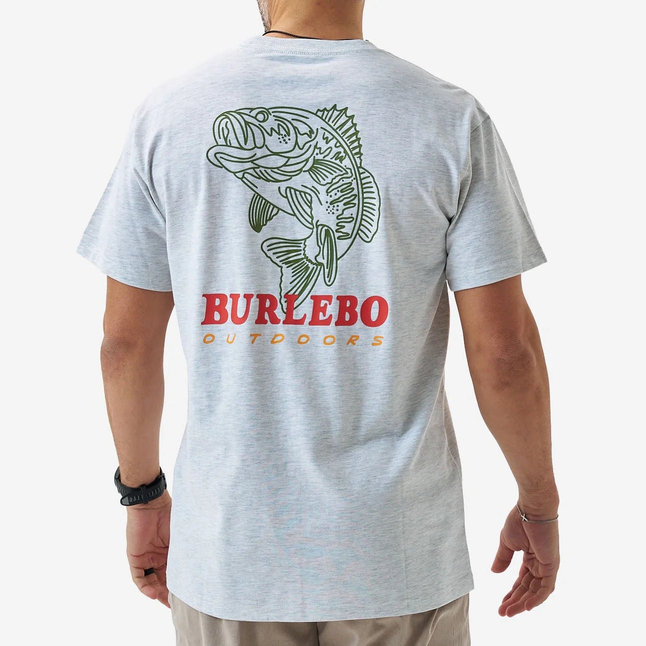 Burlebo Heather Ash Grey Fish Wild Short Sleeve Tee - Southern Soule Designs