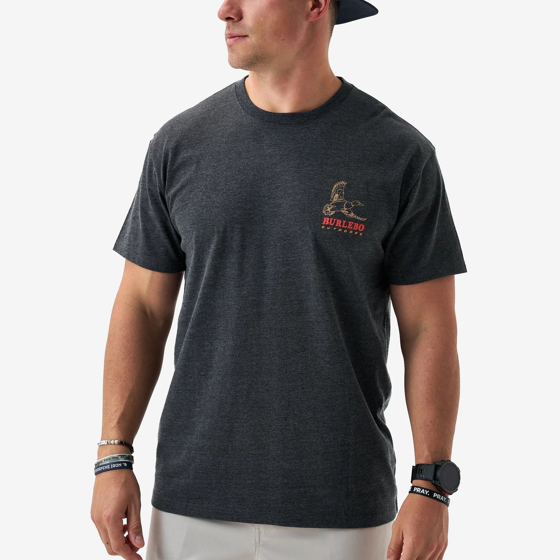 Burlebo Heather Black Duck Wild Short Sleeve Tee - Southern Soule Designs