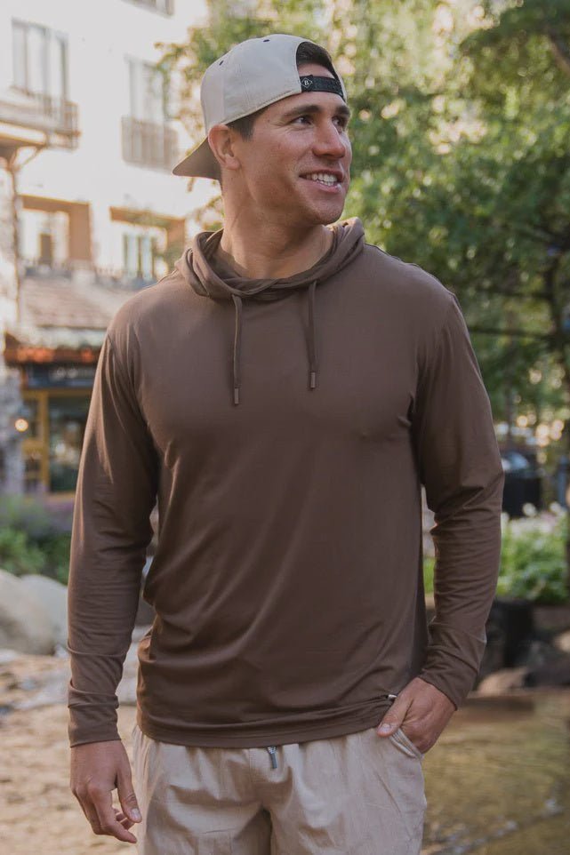 Burlebo Heather Brown Performance Hoodie - Southern Soule Designs