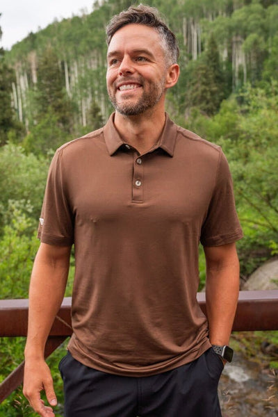 Burlebo Heather Brown Performance Polo - Southern Soule Designs