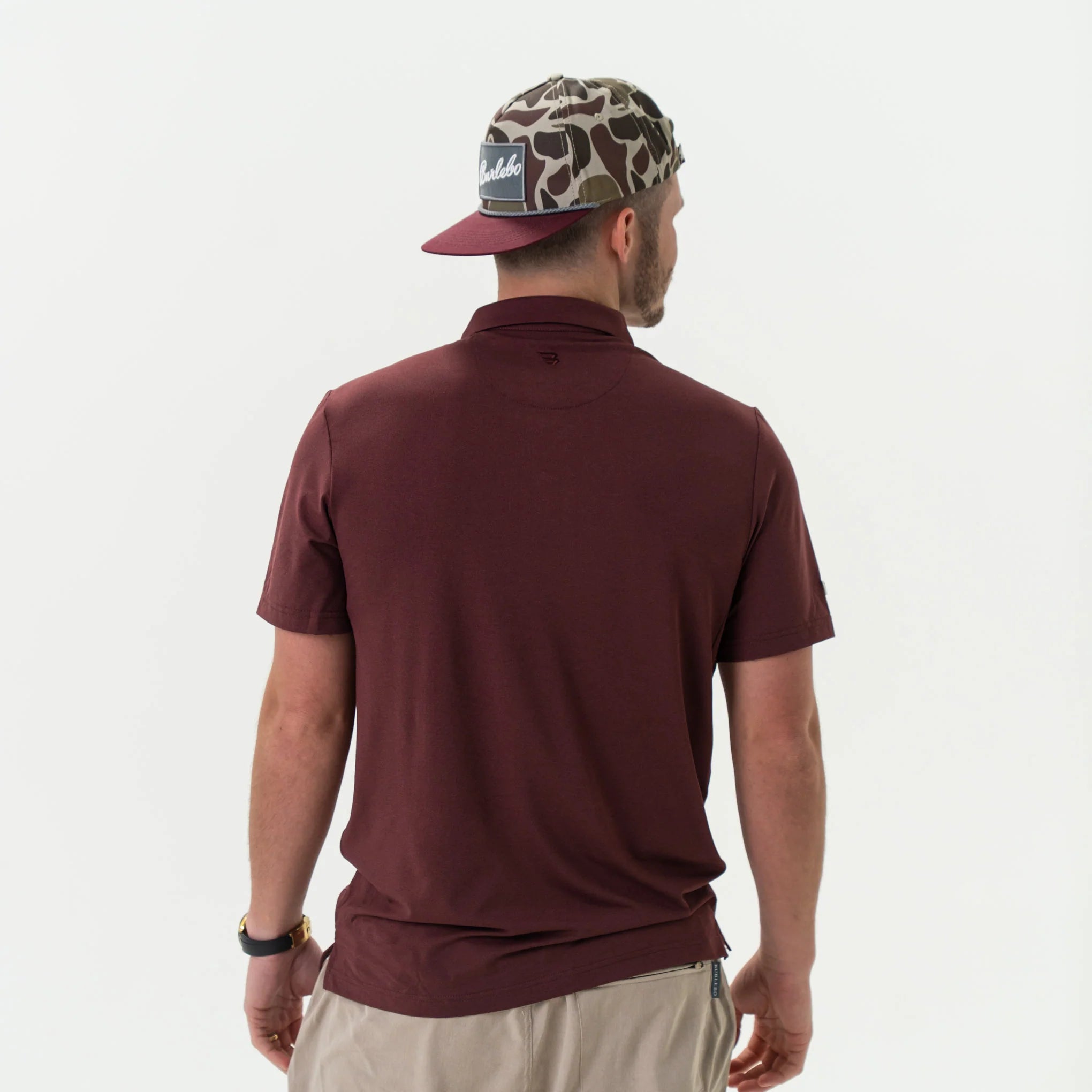 Burlebo Heather Maroon Performance Polo - Southern Soule Designs