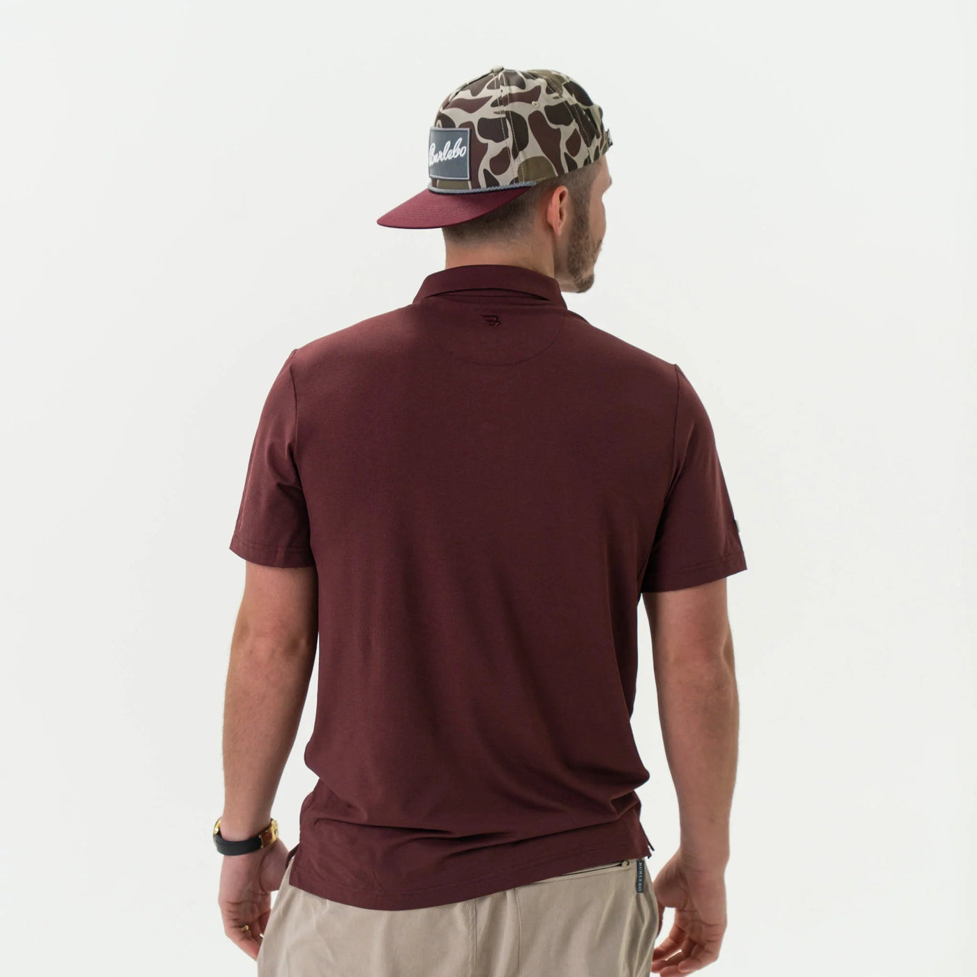 Burlebo Heather Maroon Performance Polo - Southern Soule Designs