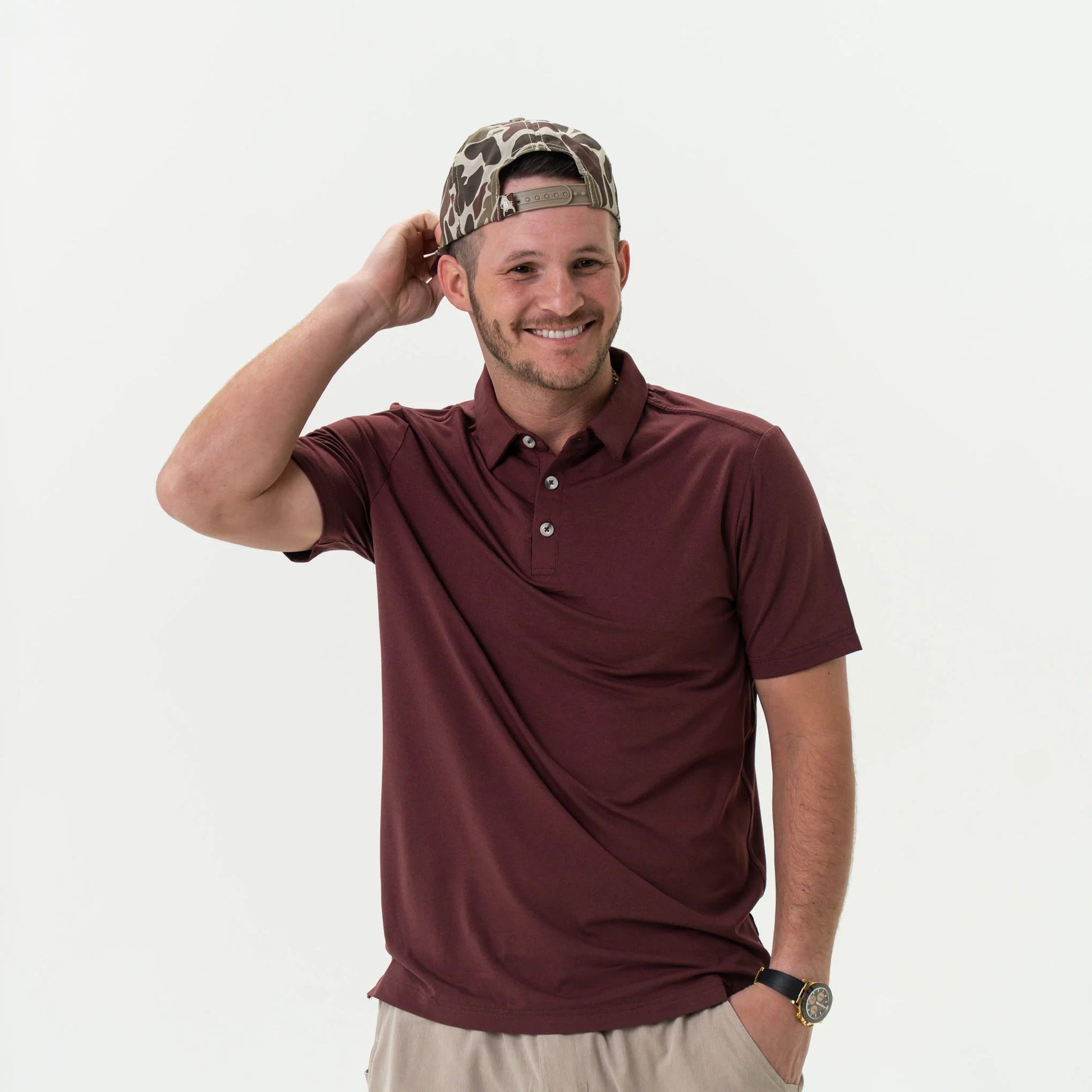Burlebo Heather Maroon Performance Polo - Southern Soule Designs
