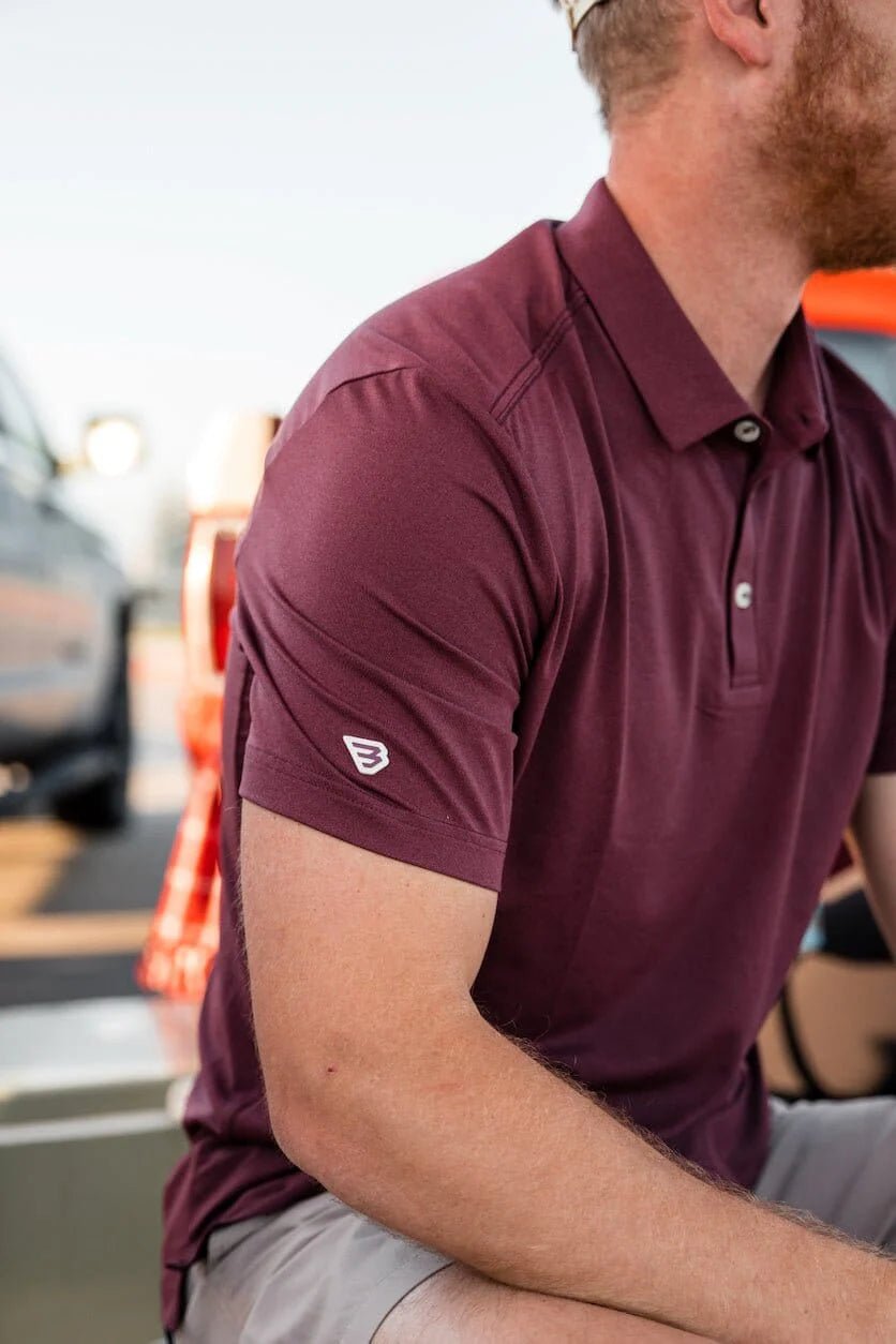 Burlebo Heather Maroon Performance Polo - Southern Soule Designs