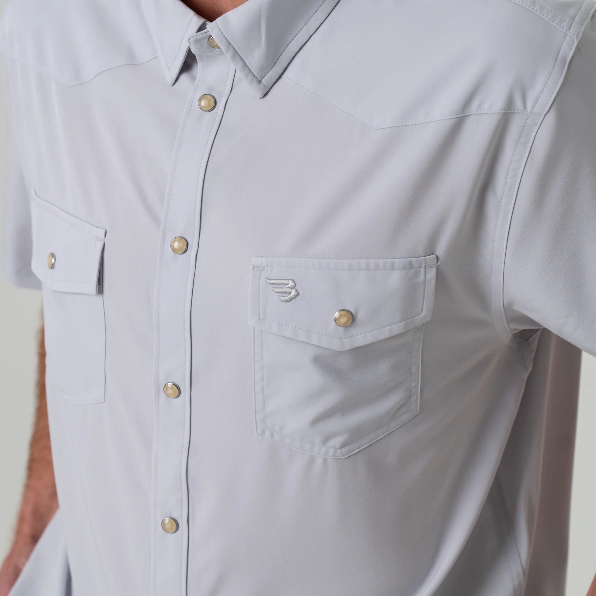 Burlebo Light Grey Performance Western Shirt - Southern Soule Designs