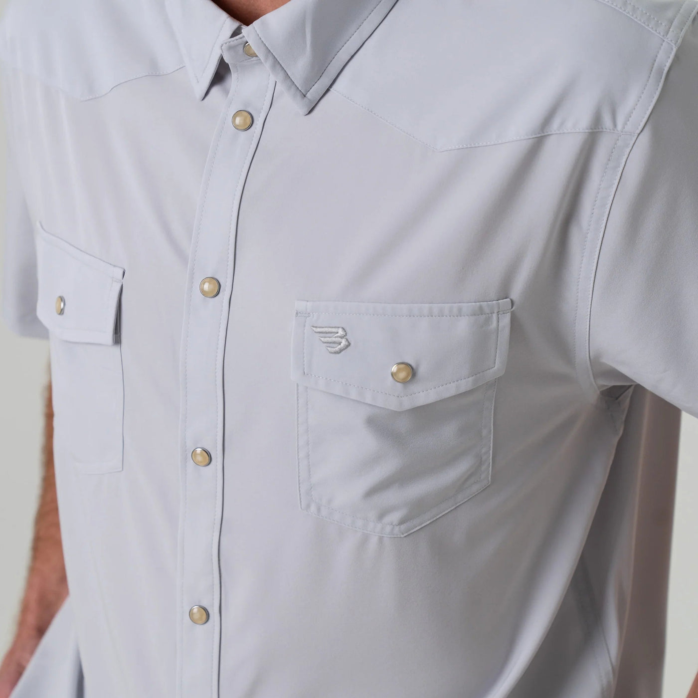 Burlebo Light Grey Performance Western Shirt - Southern Soule Designs