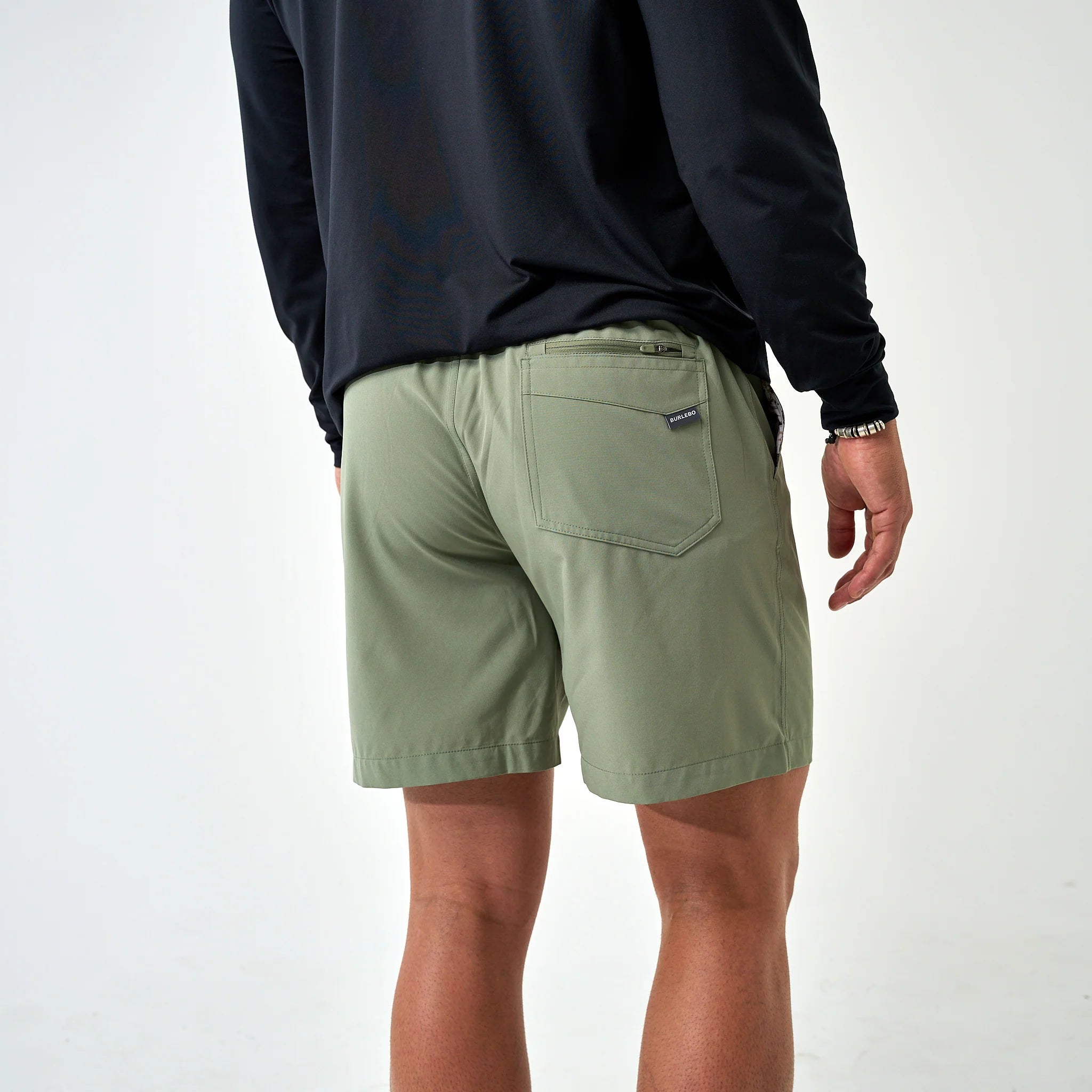 Burlebo Light Sage Everyday Shorts Brush Country Pocket - Southern Soule Designs