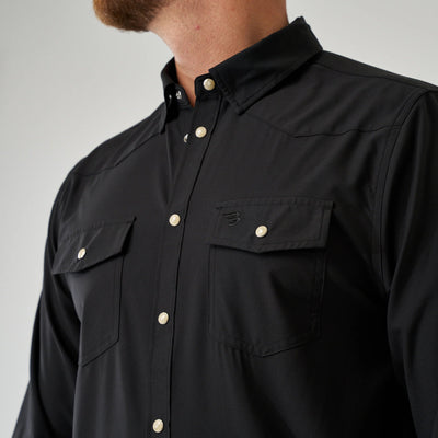 Burlebo LS Black Performance Western Shirt - Southern Soule Designs