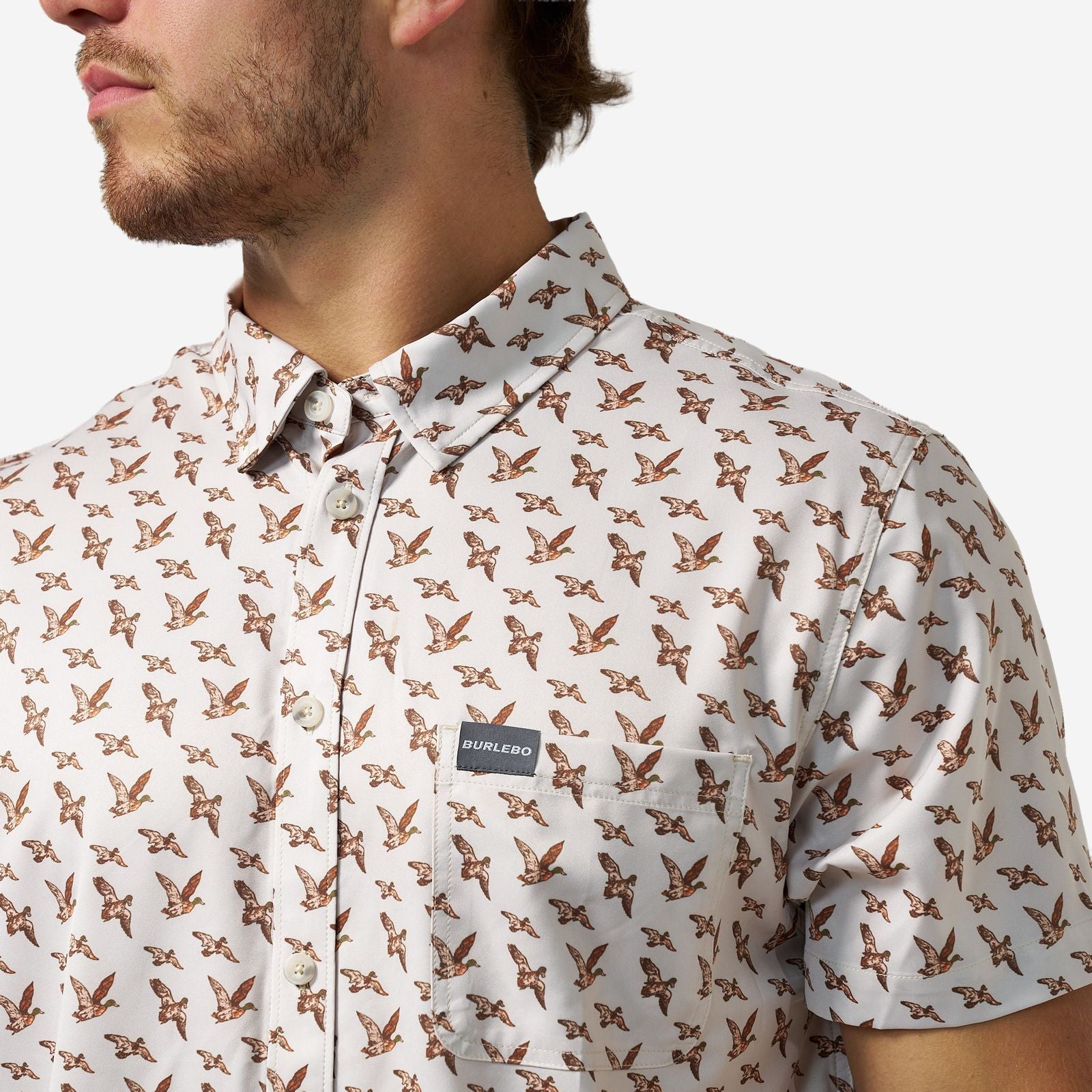 Burlebo Mallards Flying In Performance Button Up - Southern Soule Designs