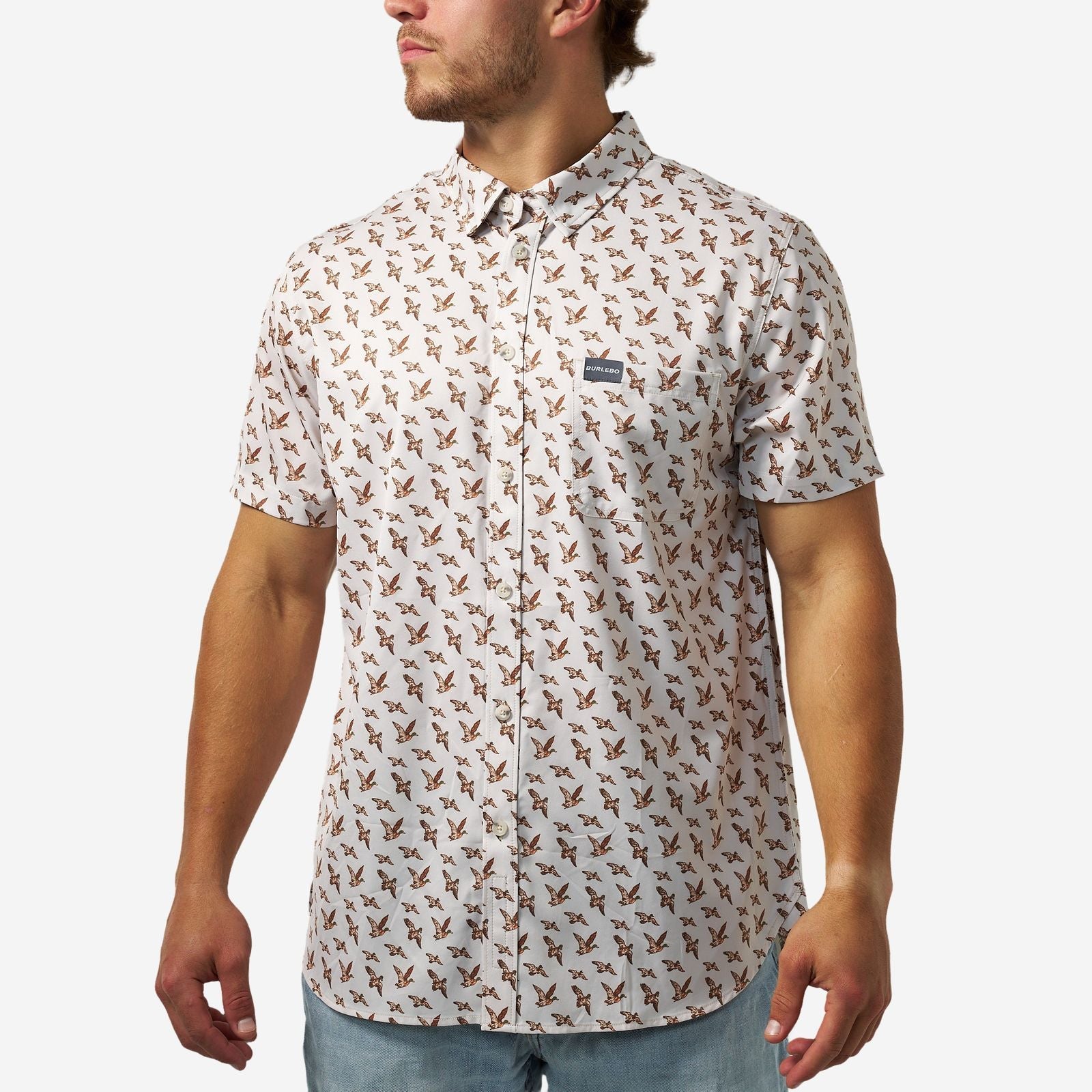 Burlebo Mallards Flying In Performance Button Up - Southern Soule Designs