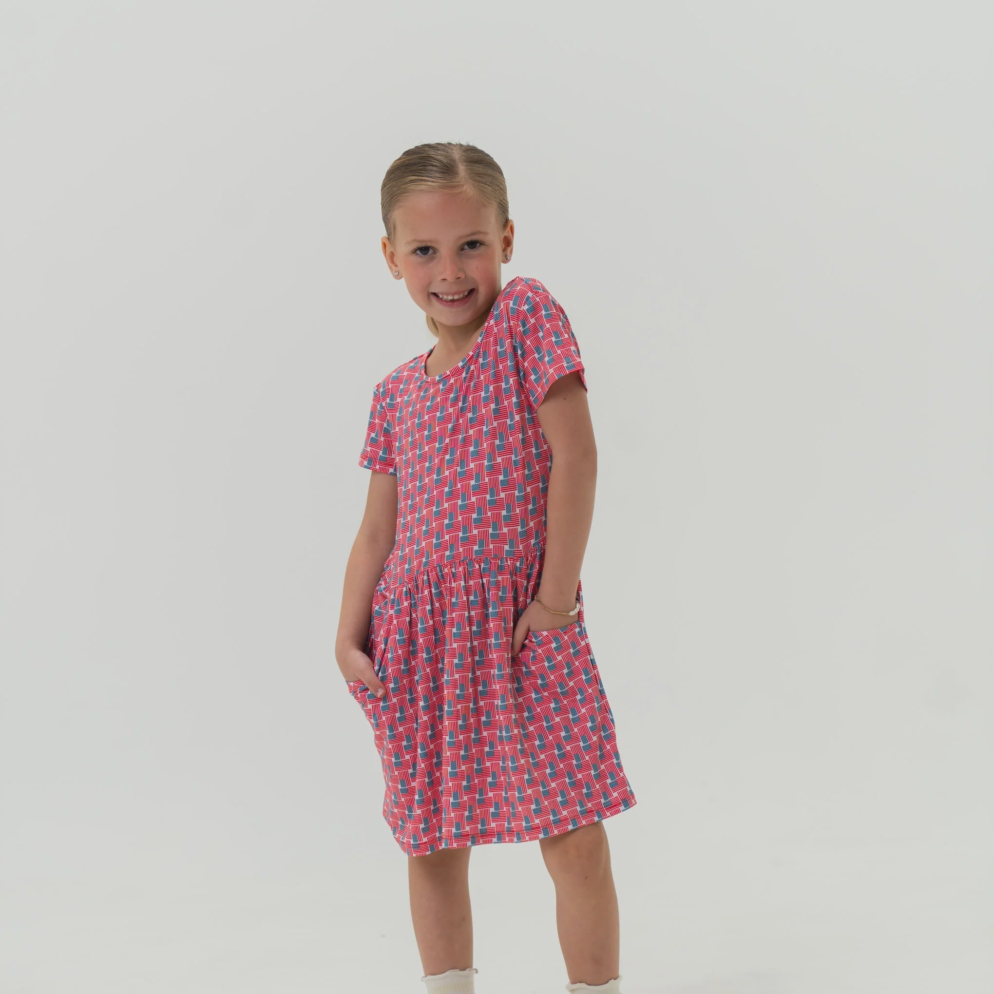Burlebo Moxie Dress - American Flags - Southern Soule Designs