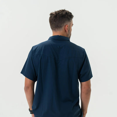 Burlebo Navy Performance Western Shirt - Southern Soule Designs