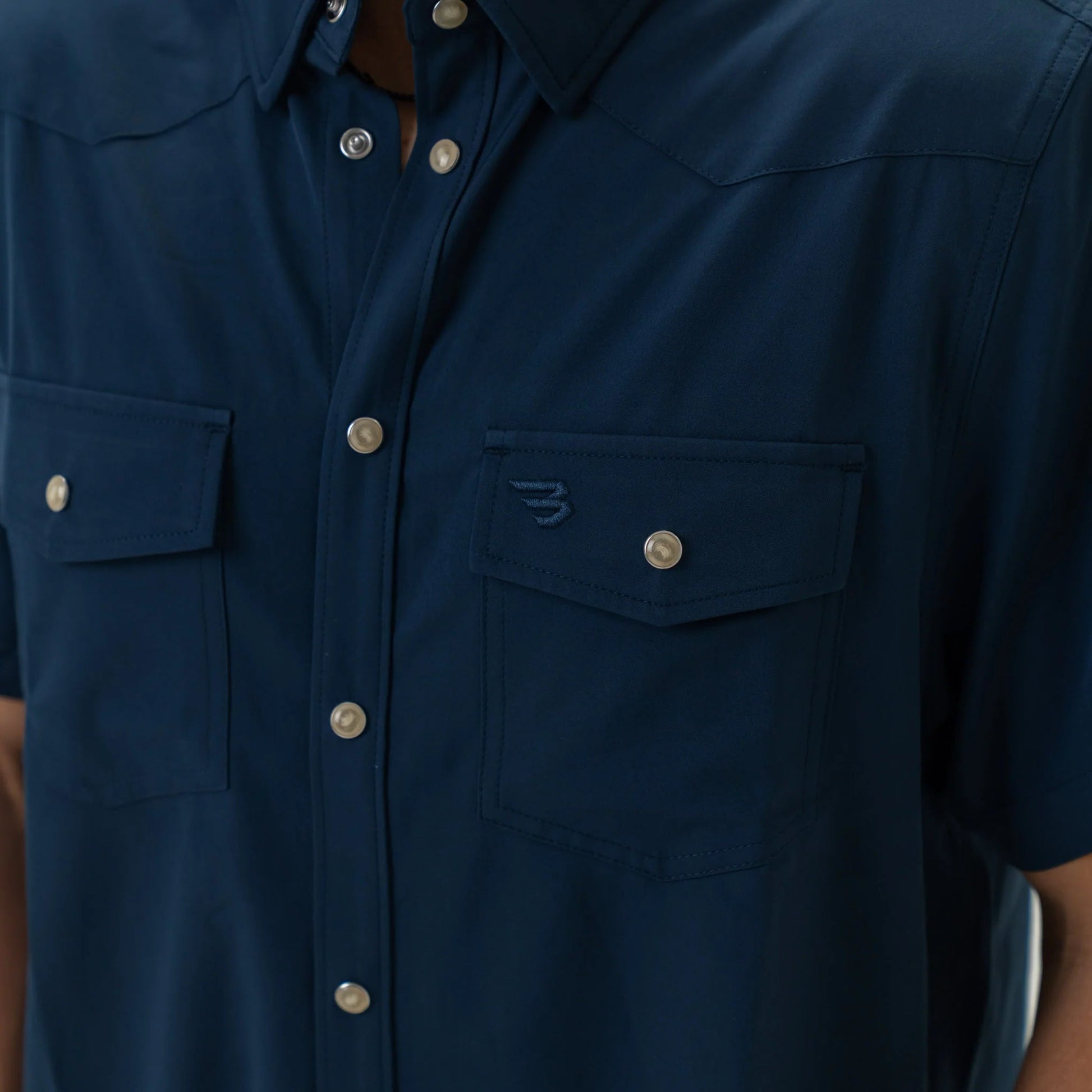 Burlebo Navy Performance Western Shirt - Southern Soule Designs