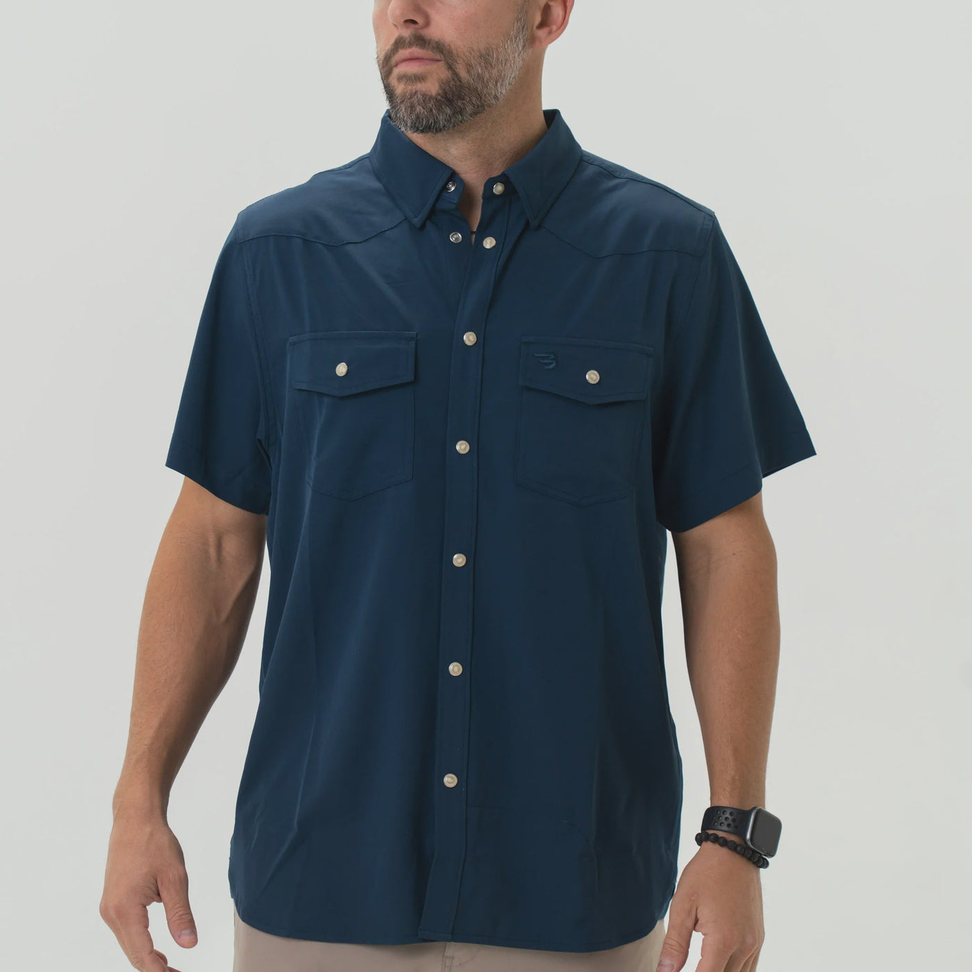 Burlebo Navy Performance Western Shirt - Southern Soule Designs