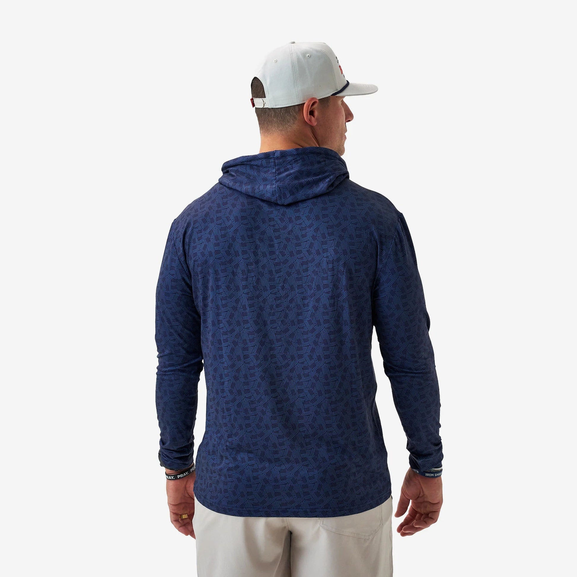 Burlebo Navy Stars and Stripes Performance Hoodie - Southern Soule Designs