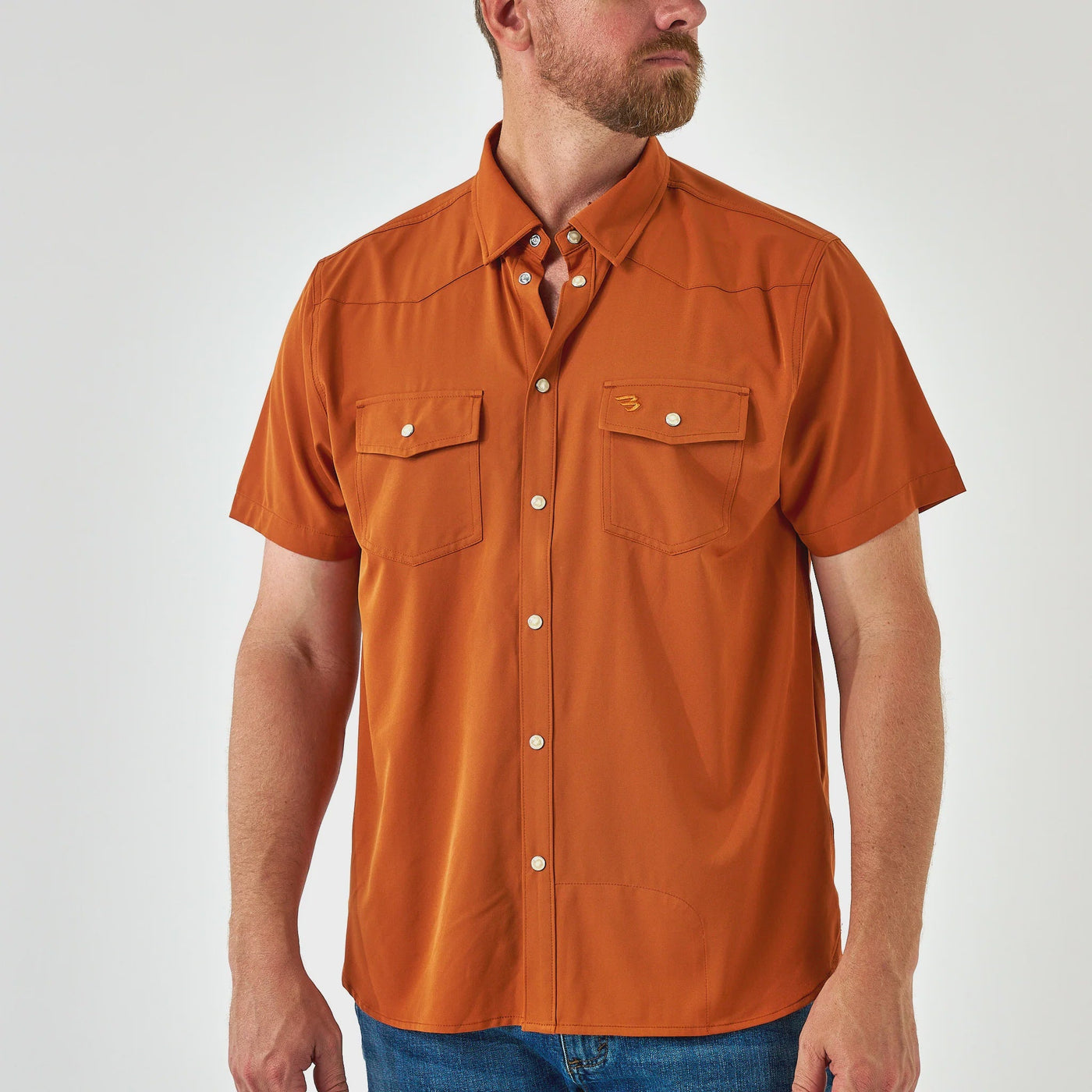 Burlebo Orange Performance Western Shirt - Southern Soule Designs