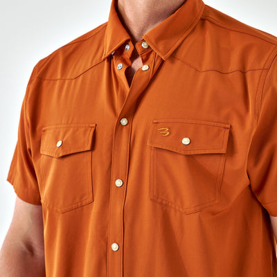 Burlebo Orange Performance Western Shirt - Southern Soule Designs