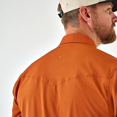 Burlebo Orange Performance Western Shirt - Southern Soule Designs