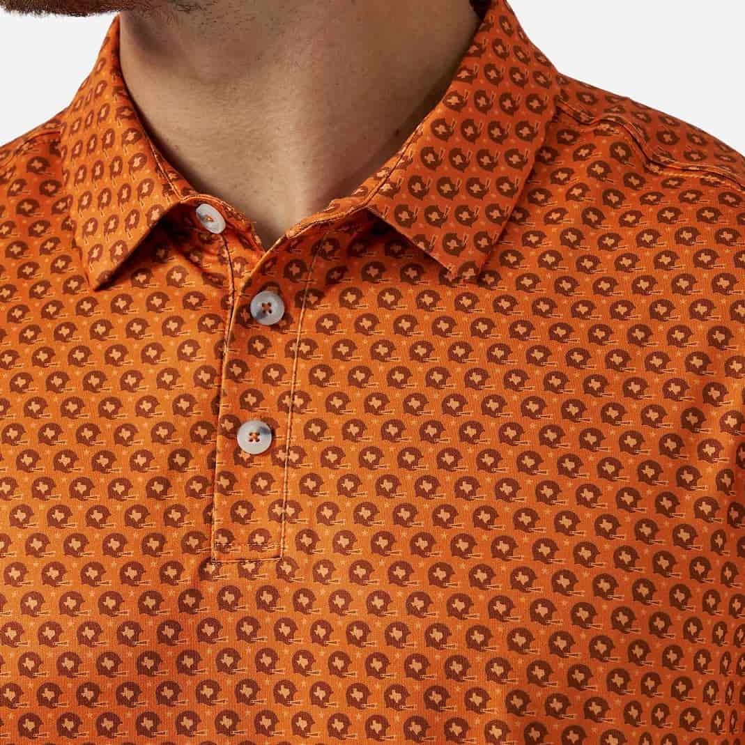 Burlebo Orange Vintage Helmets Performance Polo - Southern Soule Designs