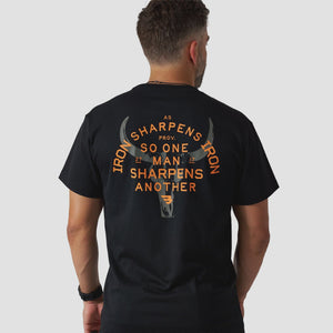 Burlebo Proverbs 27:17 Black Tee - Southern Soule Designs