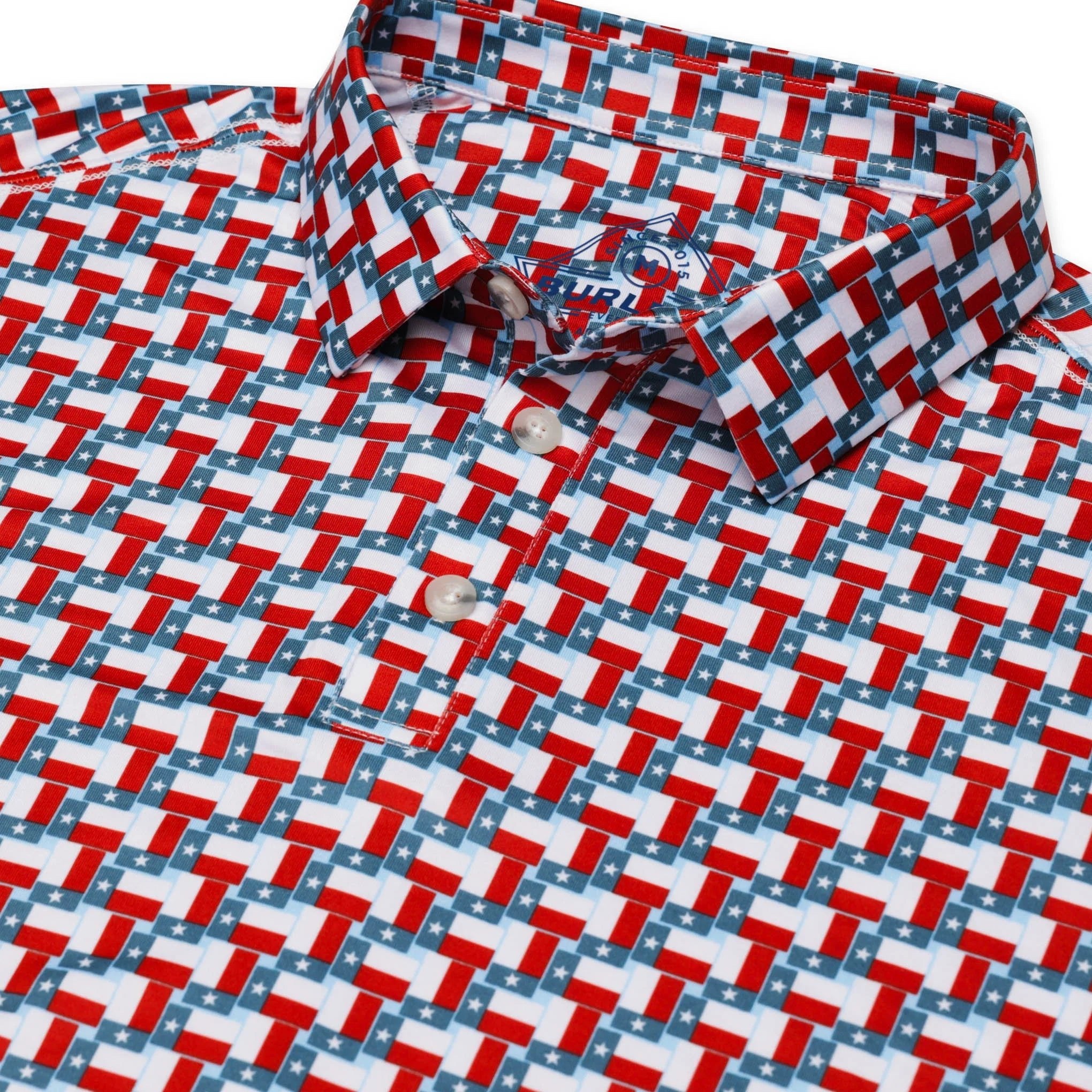 Burlebo Texas Flag Performance Polo - Southern Soule Designs