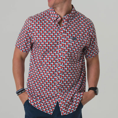 Burlebo Texas Flags Performance Button Up - Southern Soule Designs